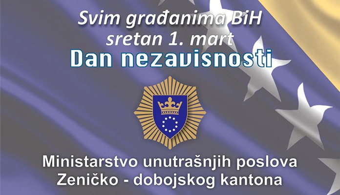 Ministarstvo unutarnjih poslova ZDK čestitalo Dan nezavisnosti BiH