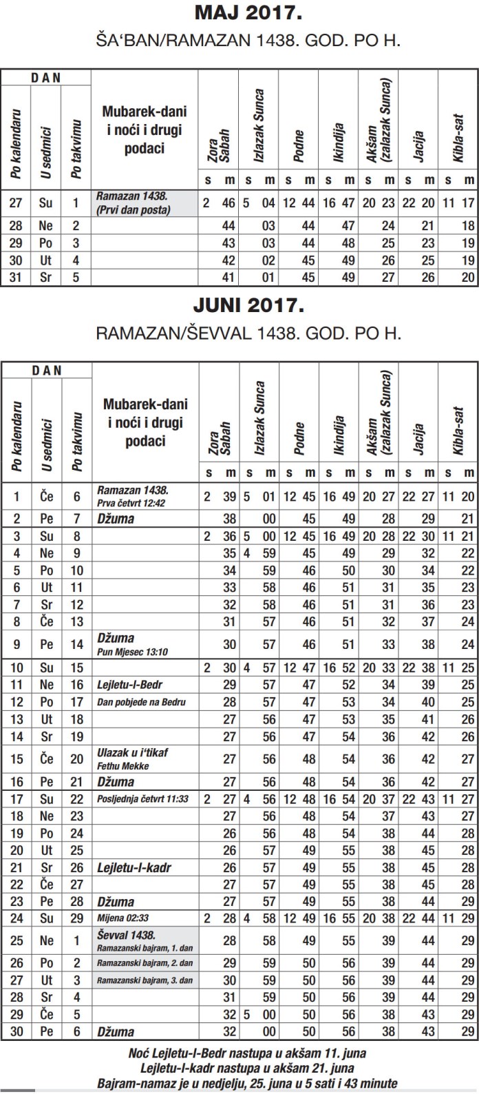 Večeras nastupa Ramazan, sutra prvi dan posta