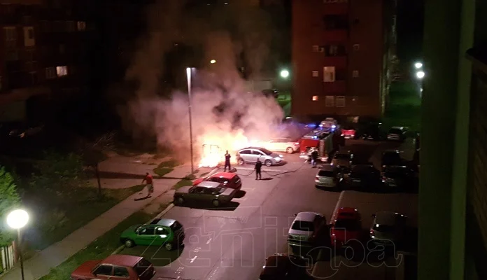 Zbog požara u kontejneru kod Londže zapalilo se auto (FOTO)
