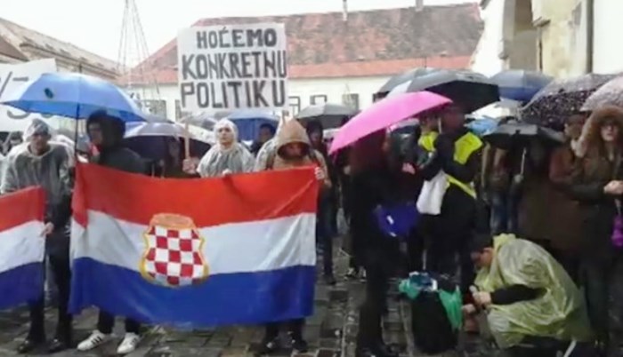 Protesti studenata iz BiH u Zagrebu