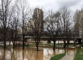 Raste nivo rijeke Bosne, u pojedinim dijelovima se i izlila (VIDEO+FOTO)