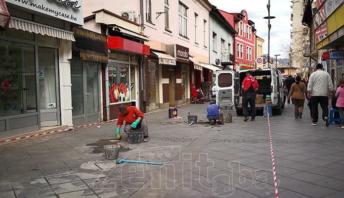 Sanacija glavnog šetališta u Zenici (FOTO)