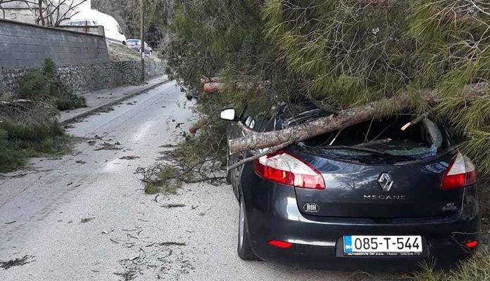 Jak olujni vjetar u Hercegovini lomio stabla, jedna osoba povrijeđena