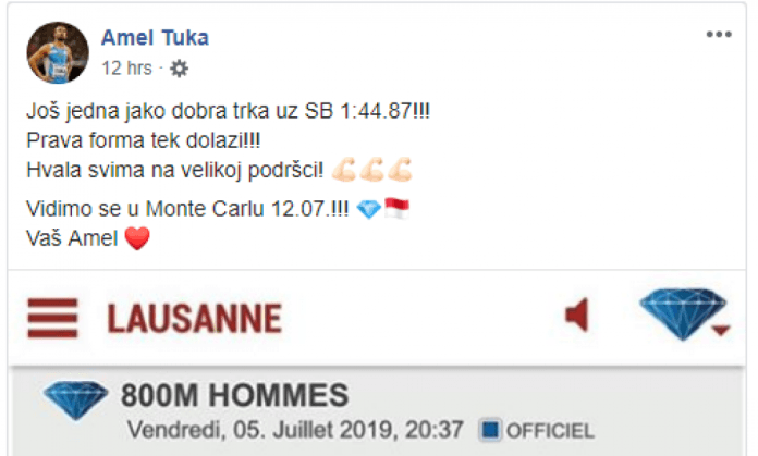 Amel Tuka se oglasio nakon jučerašnje trke: Prava forma tek dolazi