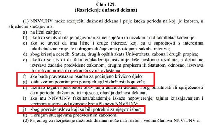 Pokrenute provjere i istraga o nezakonitom izboru dekana Tehnološko-metalurškog fakulteta u Zenici