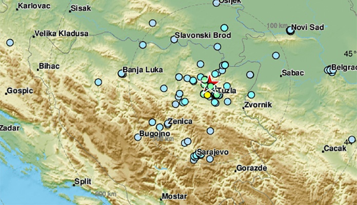 Novi zemljotres pogodio područje Tuzle