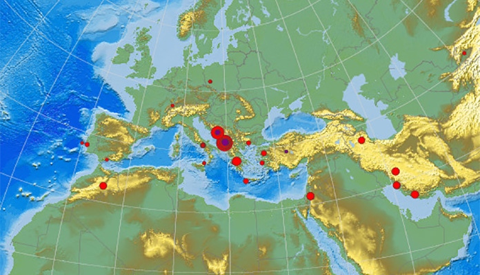 Karta Zemljotresa