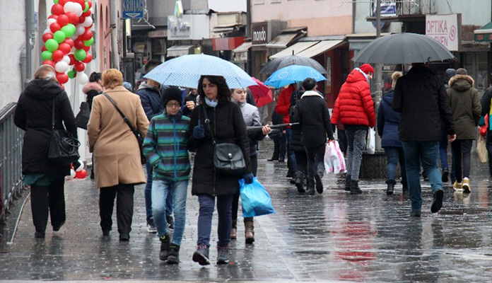 U Bosni i Hercegovini danas oblačno vrijeme sa kišom i snijegom