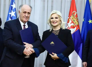 BiH i Srbija potpisale sporazum o saradnji u izgradnji autoputa Sarajevo-Beograd Potpisivanje Sporazuma
