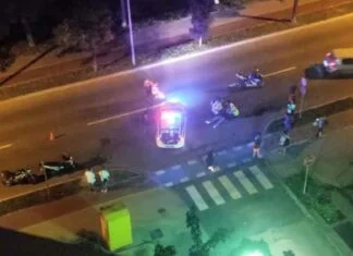 Sudar policijskog vozila i motocikla na Odmutu u Zenici Saobraćajna Nezgoda