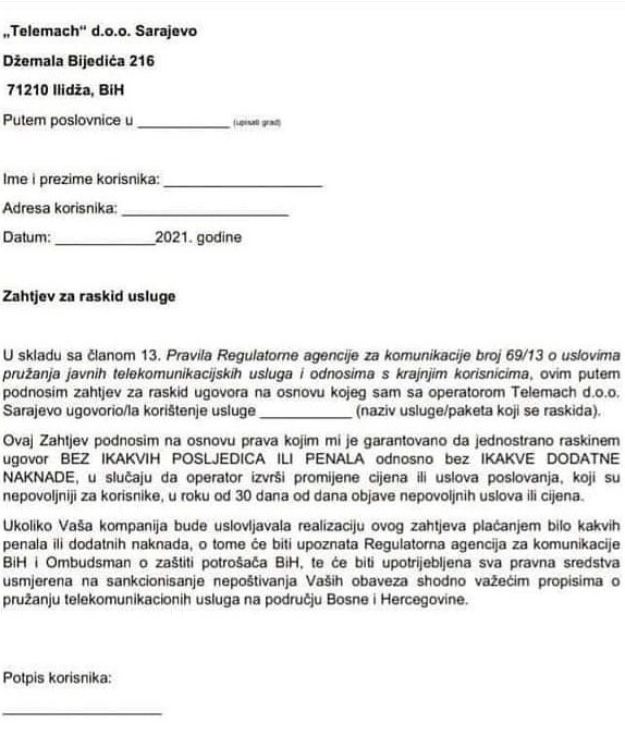 Kako raskinuti ugovor s Telemachom, bez da plaćate penale? Kako Raskinuti Ugovor Sa Telemachom