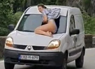 Neobičan snimak kruži internetom, djevojka na haubi “caddyja” tokom vožnje (VIDEO) Djevojka Na Haubi