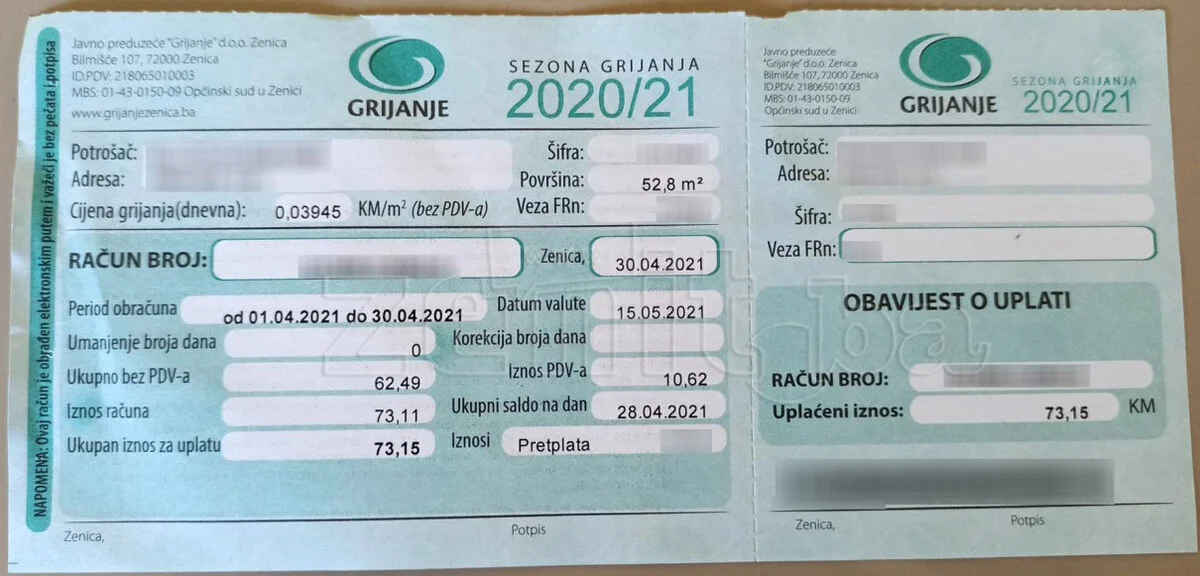 Racun Za Grijanje Zenica 