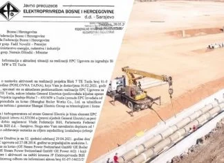 Elektroprivreda spremna na raskid ugovora o izgradnji Bloka 7, na potezu Federalni parlament Dokument Elektroprivreda Sarajevo Copy