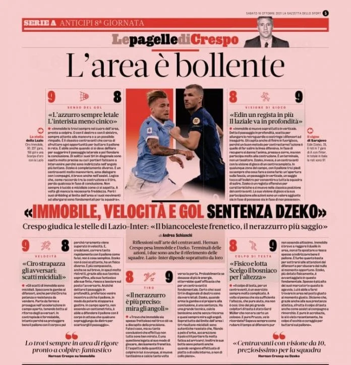 Novine Italija Crespo Džeko