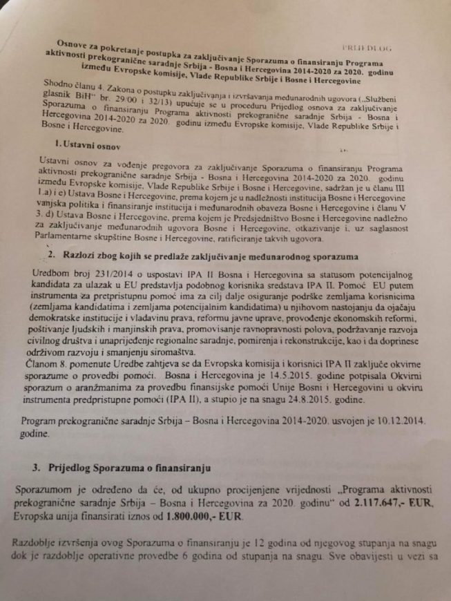 Zbog Dodikovog glasa “protiv” propalo 1,8 miliona eura Dok 2