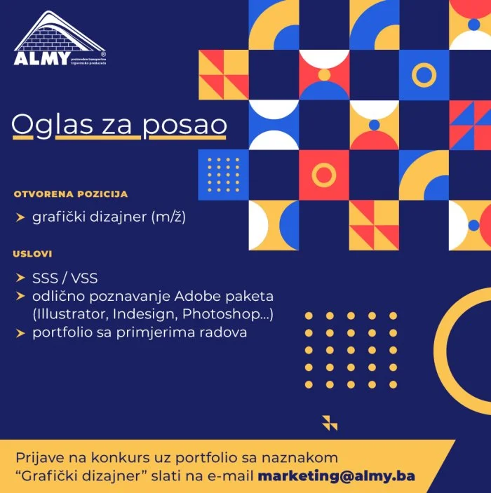 Prilika za posao: Firmi u Zenici potreban grafički dizajner