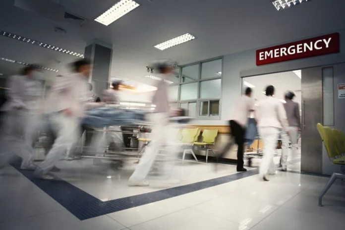 Bolnica Gužva žurba Ilustracija