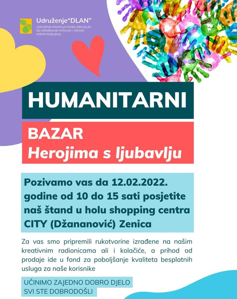 Humanitarni bazar “Herojima s ljubavlju” u subotu u Zenici