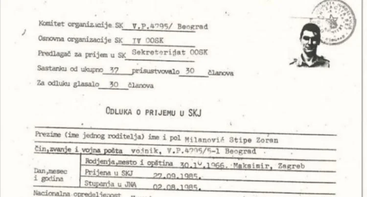 HDZ objavio dokument o Milanoviću: Titov gardist, borio se za Komšića MIlanović Dokument