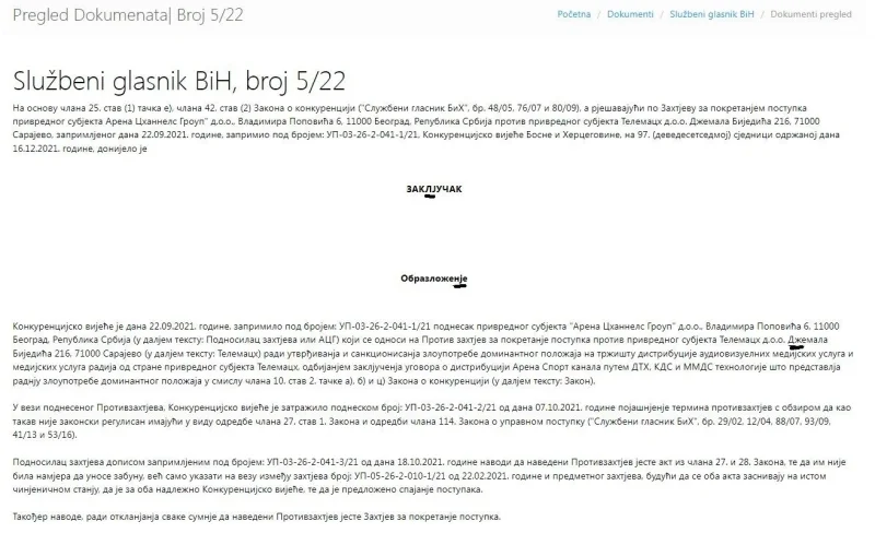 Sluzbeni Glasnik BiH