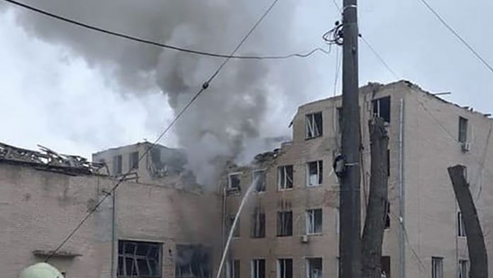 Aftermath Of Explosion In Kiev As Russian Troops Enter Ukraine