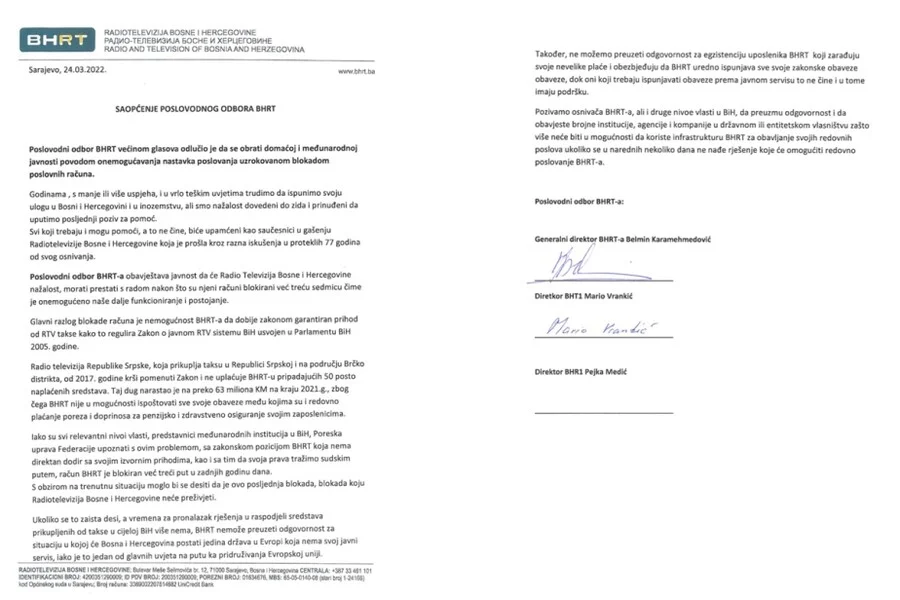 Poslovodni Odbor BHRTa