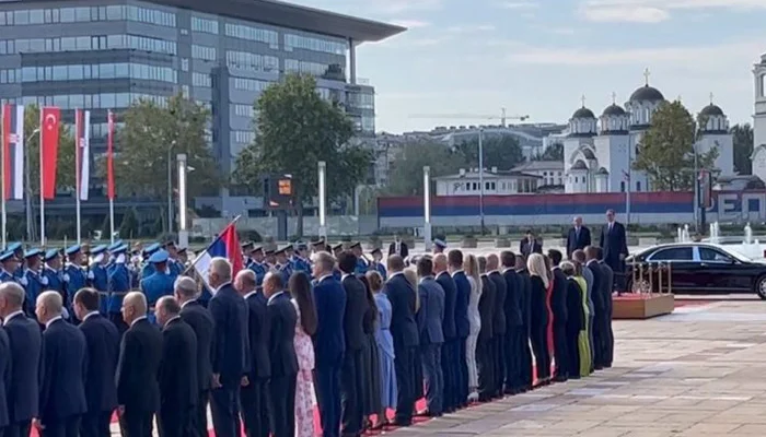 Vučić dočekao Erdogana uz državne i vojne počasti ispred Palate Srbija Beograd Doček Erdogana