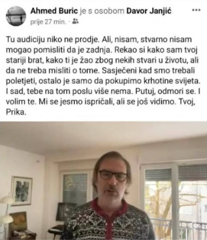 Ahmed Buric Davor Janjic Fb Oprostajna Poruka
