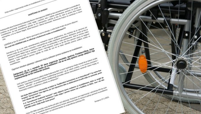 Unija OSI FBiH Traži Objašnjenje Zastupnika Za Glasanje O Amandmanima Za Invalidnine, Tuđu Njegu I Pomoć