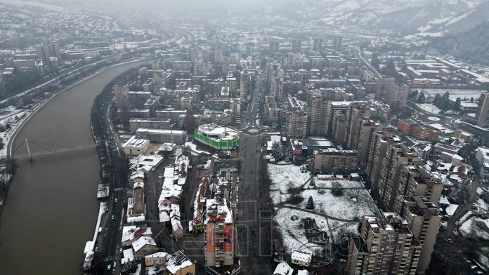 Grad Zenica, zima, snijeg