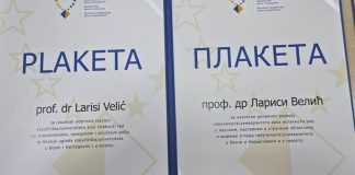 Plaketa Prof.dr. Larisa Velić