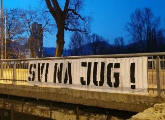 Mobilizacija Robijaša u Zenici za utakmicu Čelik – Radnik (FOTO) Svi Na Jug Transparent