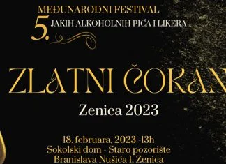 Udruženje “Zlatni Čokanj” Zenica organizuje Peti međunarodni festival jakih alkoholnih pića i likera Zlatni Cokanj Zenica 2023