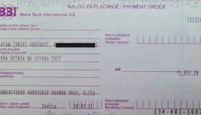 Uplatnica Za Udruženje Hrabro Srce Zenica