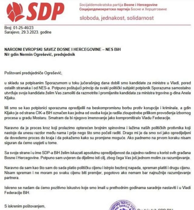 Pismo SDP Niksic 640x691 1