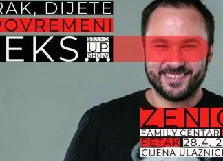 Stand Up Comedy Show “Brak, dijete i povremeni seks” u Family centru Ekran Marko Dejanović U Zenici