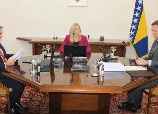 Predsjedništvo BiH donijelo niz odluka na 11. vanrednoj sjednici Sastanak članova Predsjedništva BiH
