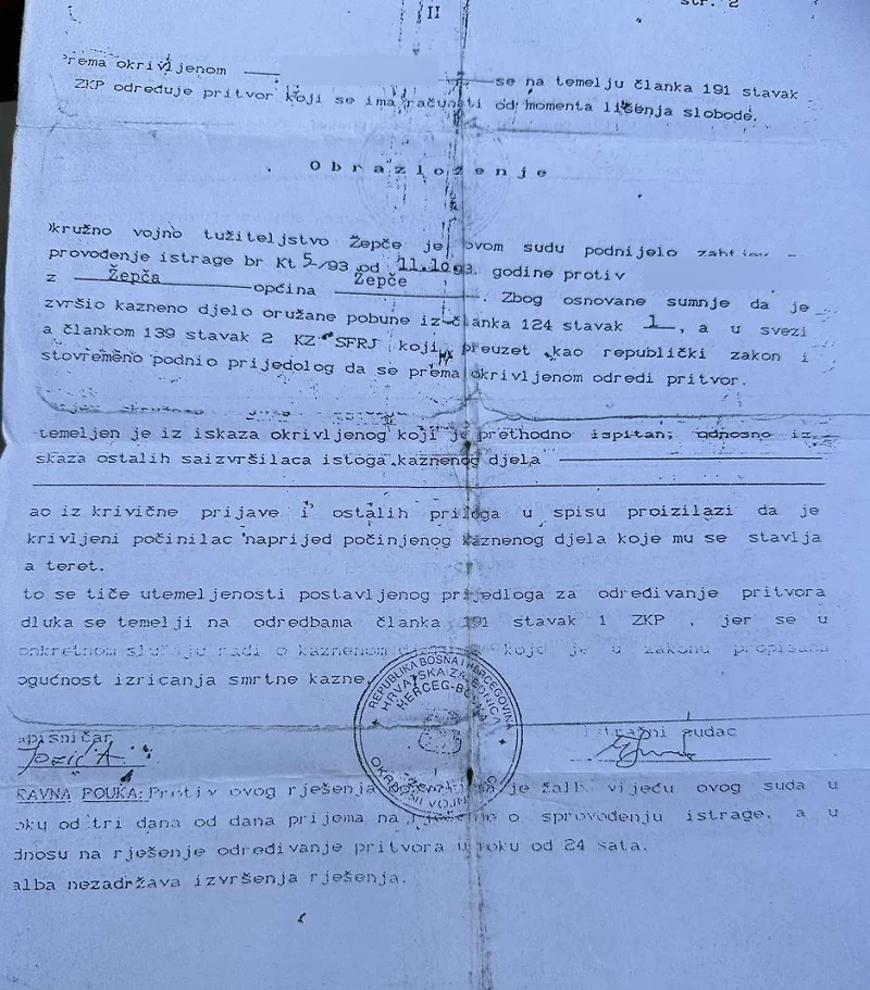 Dokument Zepce Ratni Period