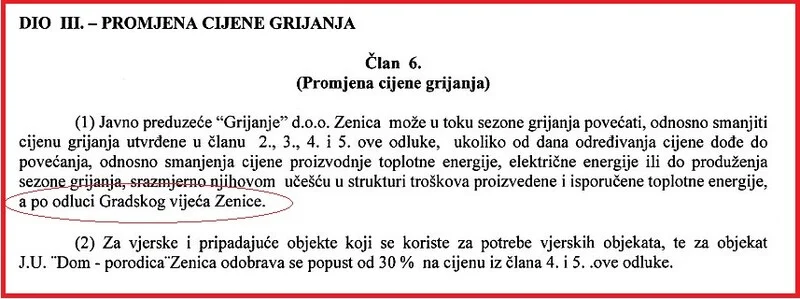 Grijanje Odluka Cijena Produezenje