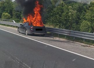 Zapaljen Automobil Autocesta A1