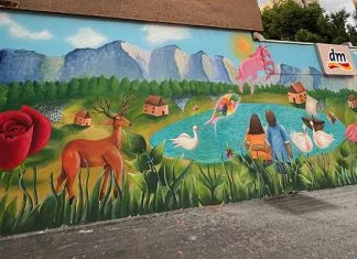 Kompanija dm iz pravnih razloga uklonila mural u sarajevskom naselju Grbavica Grbavica Mural Dm