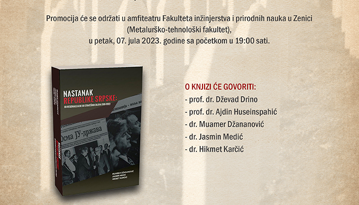 Promocija Knjige NASTANAK REPUBLIKE SRPSKE Zenica