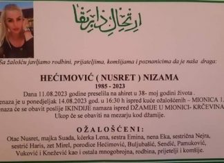 Hećimović Nizama, Smrtovnica