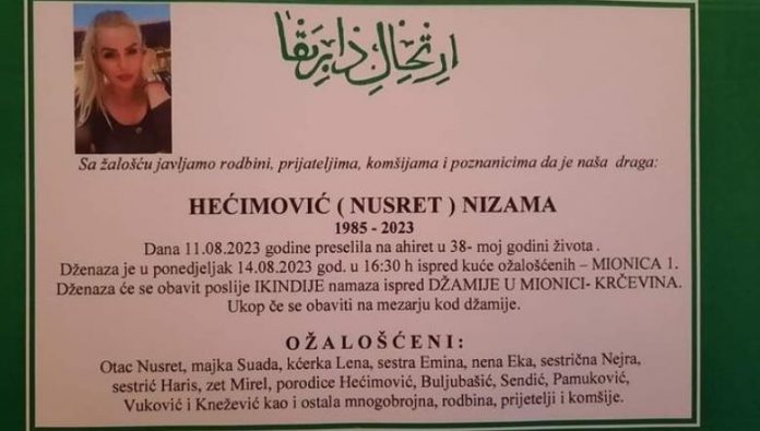 Hećimović Nizama, Smrtovnica