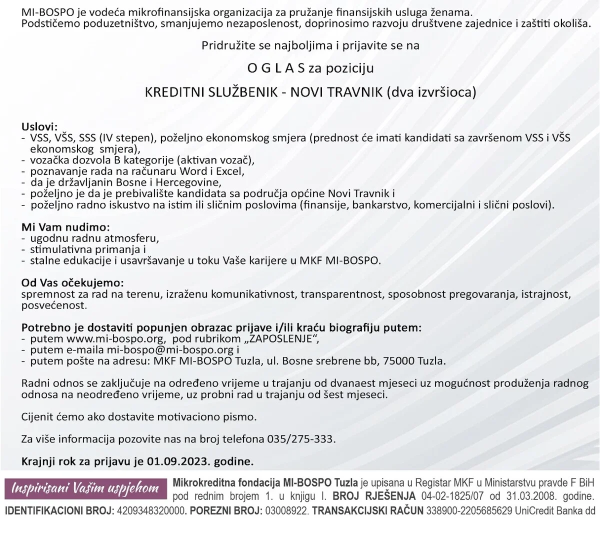 Oglas Za Web KS Novi Travnik 08 2023