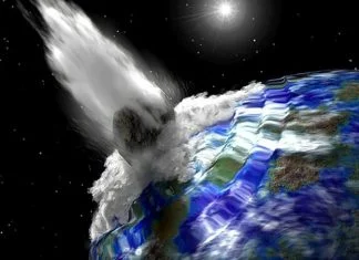 Asteroid Udara U Zemlju Ilustracija