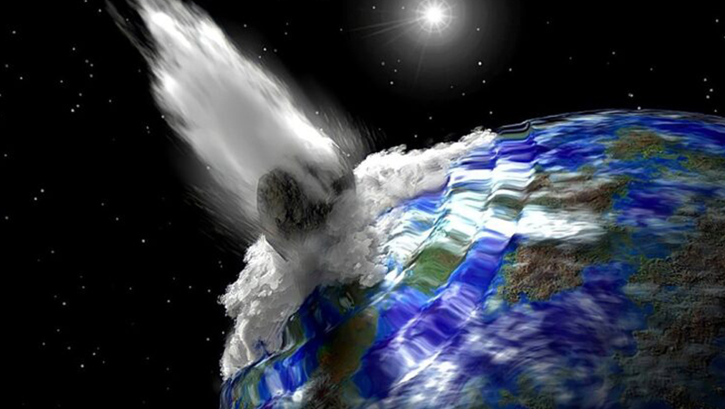Asteroid Udara U Zemlju Ilustracija
