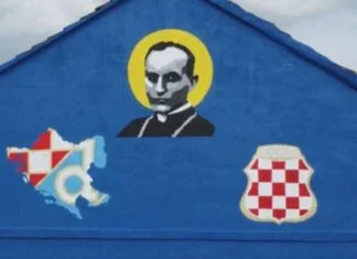 U Stocu osvanuo mural sa granicama fašističke tvorevine NDH Mural NDH