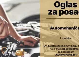 Prilika za posao: Firmi iz Zenice potreban automehaničar Oglas Za Posao Almy